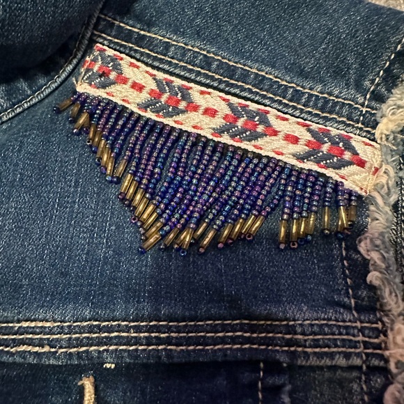 Stradivarius Denim Vest with beads - Picture 3 of 7